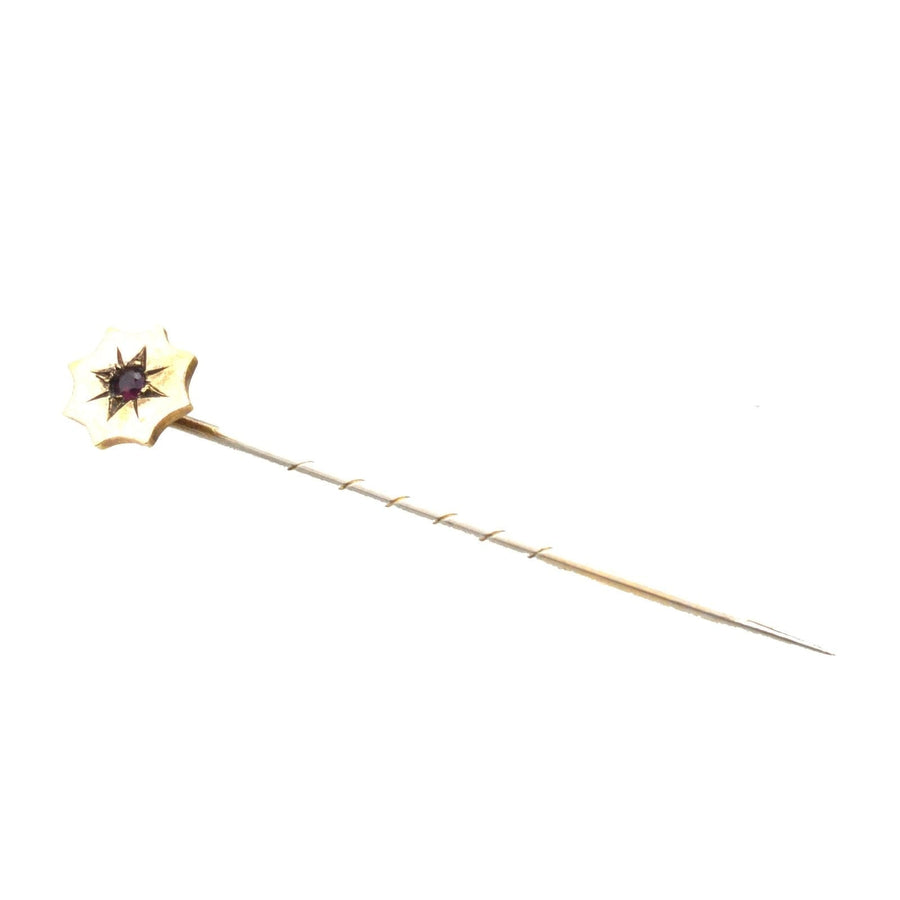 Edwardian 9ct Gold and Ruby Tie Pin | Parkin and Gerrish (UK)