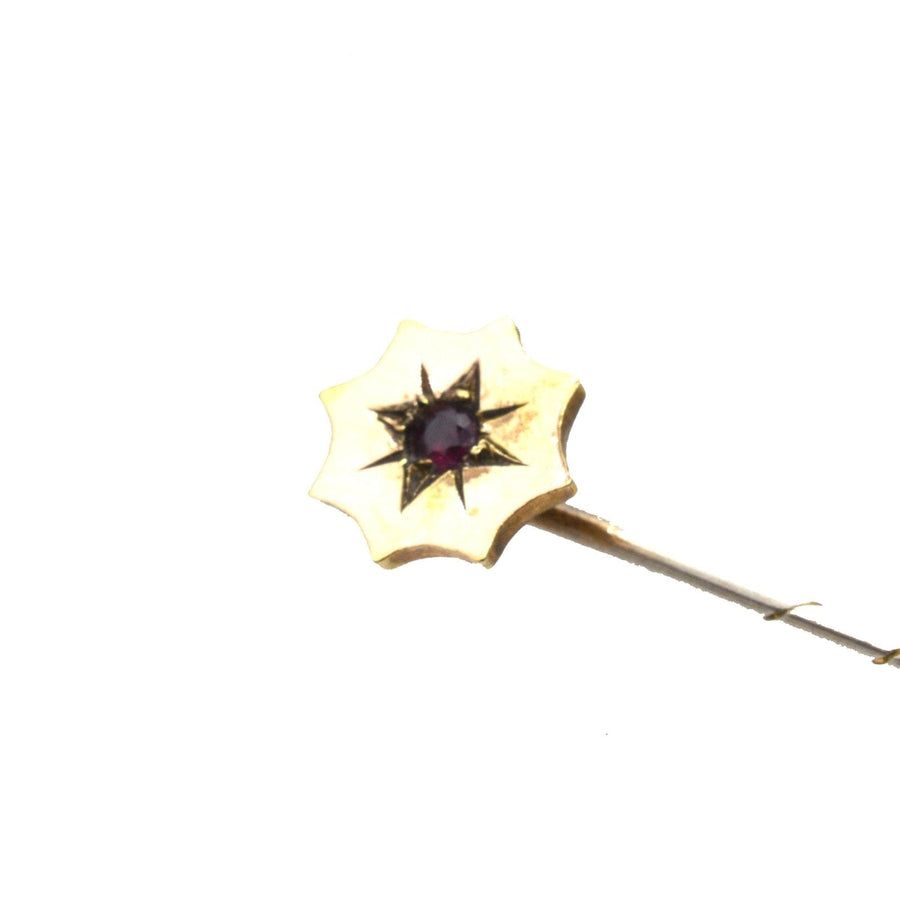 Edwardian 9ct Gold and Ruby Tie Pin | Parkin and Gerrish (UK)