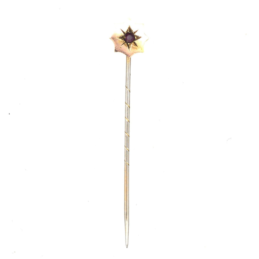 Edwardian 9ct Gold and Ruby Tie Pin | Parkin and Gerrish (UK)