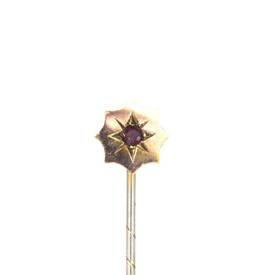 Edwardian 9ct Gold and Ruby Tie Pin | Parkin and Gerrish (UK)