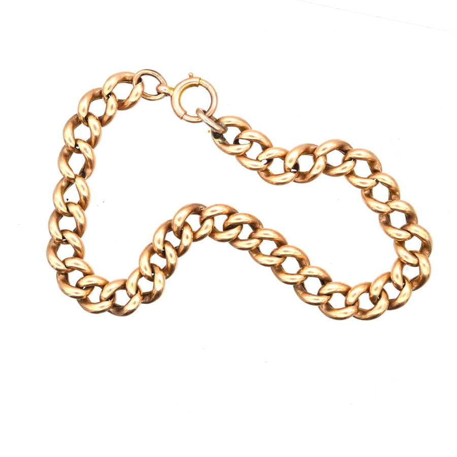 Edwardian 9ct Gold Curb Bracelet | Parkin and Gerrish (UK)