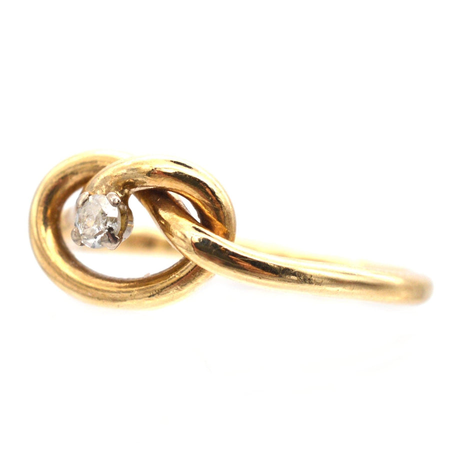 Edwardian 9ct Gold, Diamond Lovers' Knot Ring | Parkin and Gerrish | Antique & Vintage Jewellery