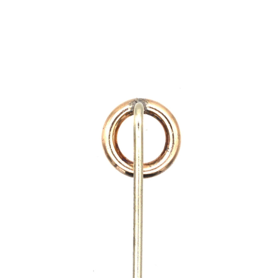 Edwardian 9ct Gold Finishing Post Circle Tie Pin | Parkin and Gerrish (UK)