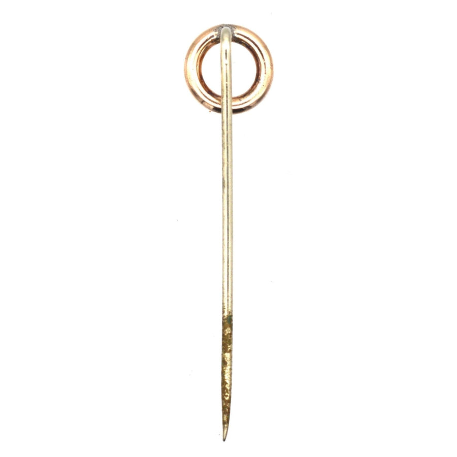 Edwardian 9ct Gold Finishing Post Circle Tie Pin | Parkin and Gerrish (UK)