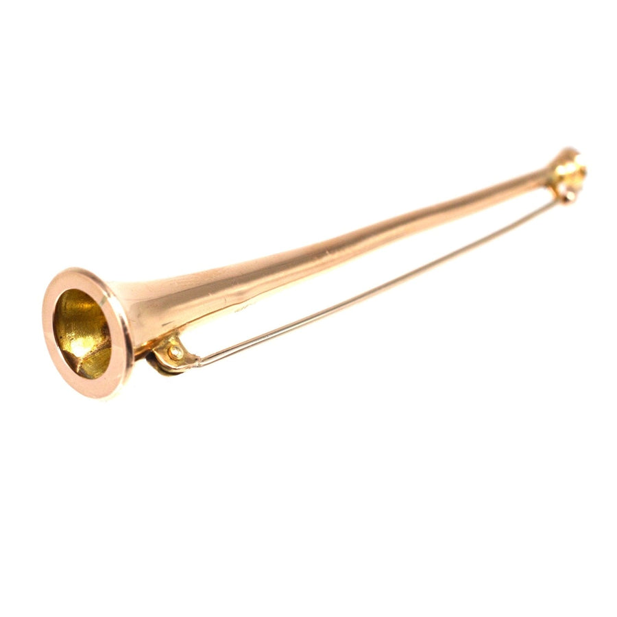 Edwardian 9ct Gold Hunting Horn Brooch | Parkin and Gerrish (UK)