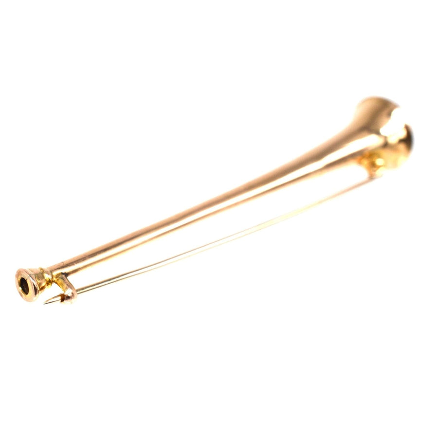 Edwardian 9ct Gold Hunting Horn Brooch | Parkin and Gerrish (UK)