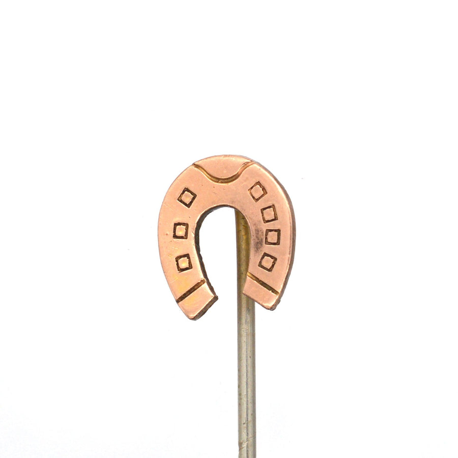 Edwardian 9ct Gold Lucky Horseshoe Tie Pin | Parkin and Gerrish (UK)