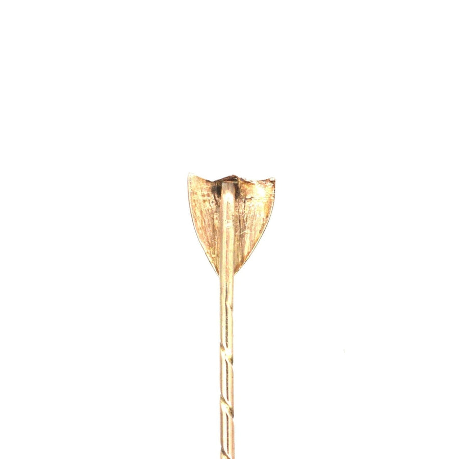 Edwardian 9ct Gold Plain Shield Tie Pin | Parkin and Gerrish (UK)