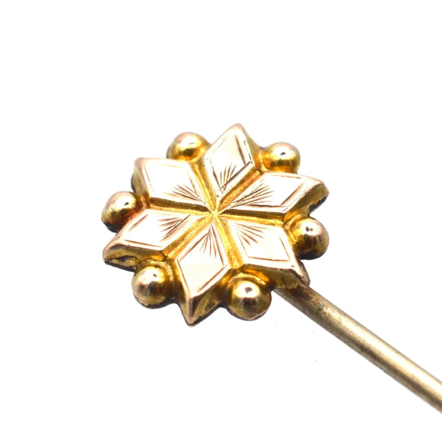Edwardian Gold Plated Star Tie Pin | Parkin and Gerrish | Antique & Vintage Jewellery
