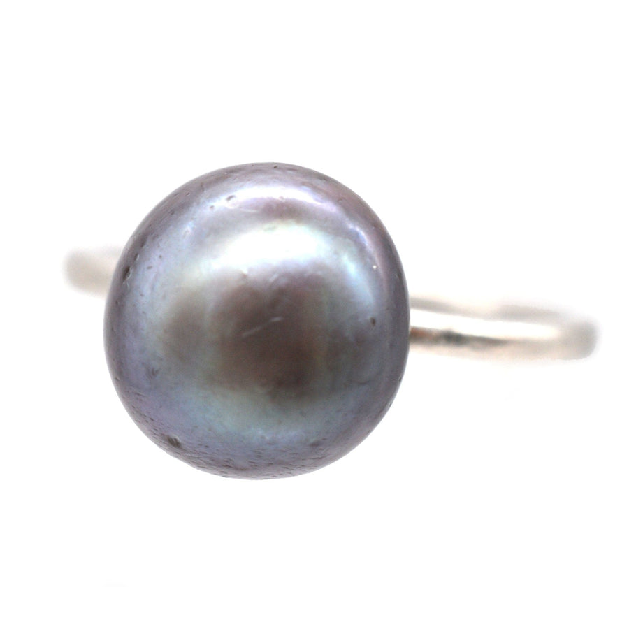 Edwardian Platinum, Black Pearl Solitaire Ring | Parkin and Gerrish | Antique & Vintage Jewellery