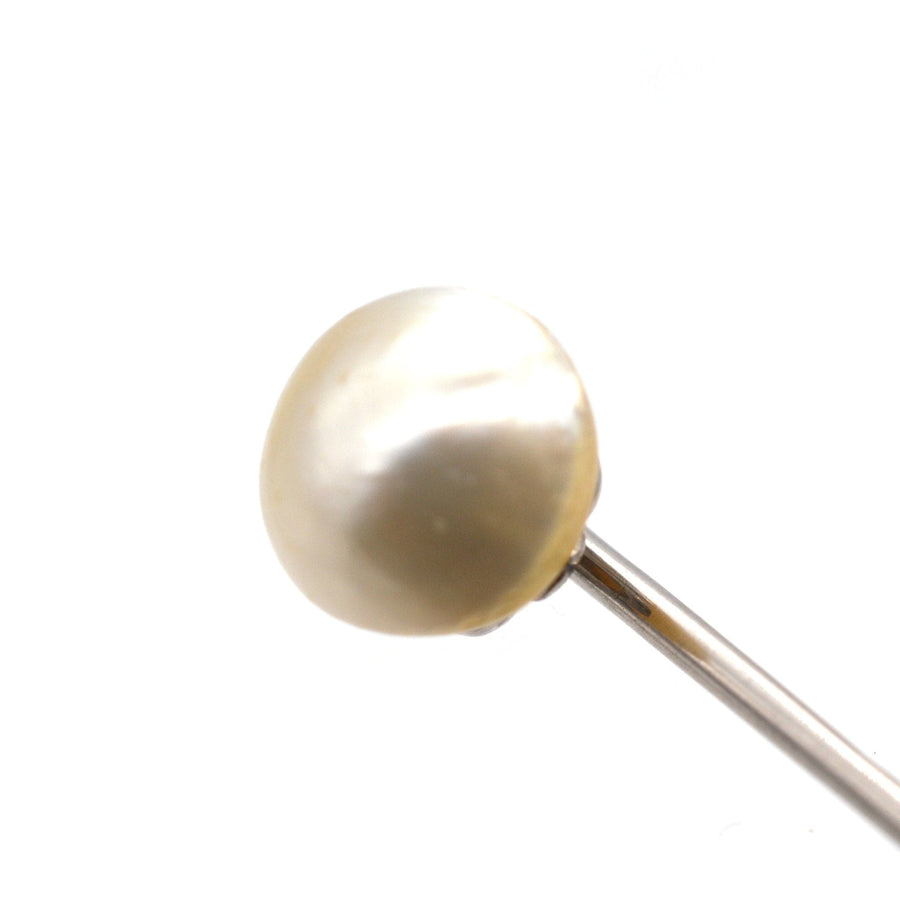 Edwardian Platinum & Natural Pearl Tie Pin | Parkin and Gerrish | Antique & Vintage Jewellery