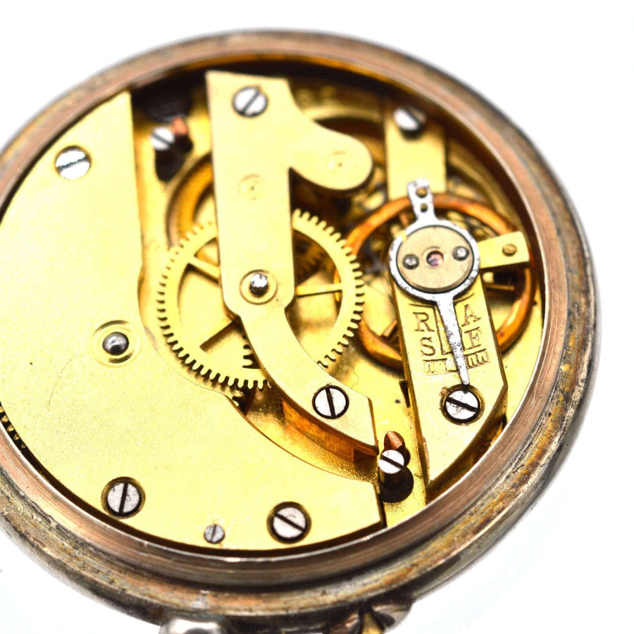 Edwardian Silver Royal Blue Guilloché Enamel Pocket/Fob Watch | Parkin and Gerrish (UK)