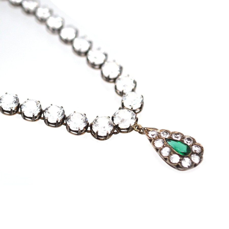 Edwardian White and Green "Emerald" Paste Necklace | Parkin and Gerrish (UK)