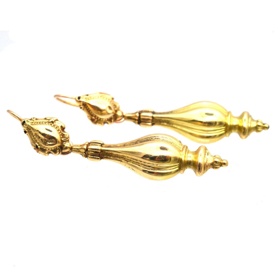 French 19th Century 18ct Gold 'Night And Day' Drop Earrings | Parkin and Gerrish | Antique & Vintage Jewellery
