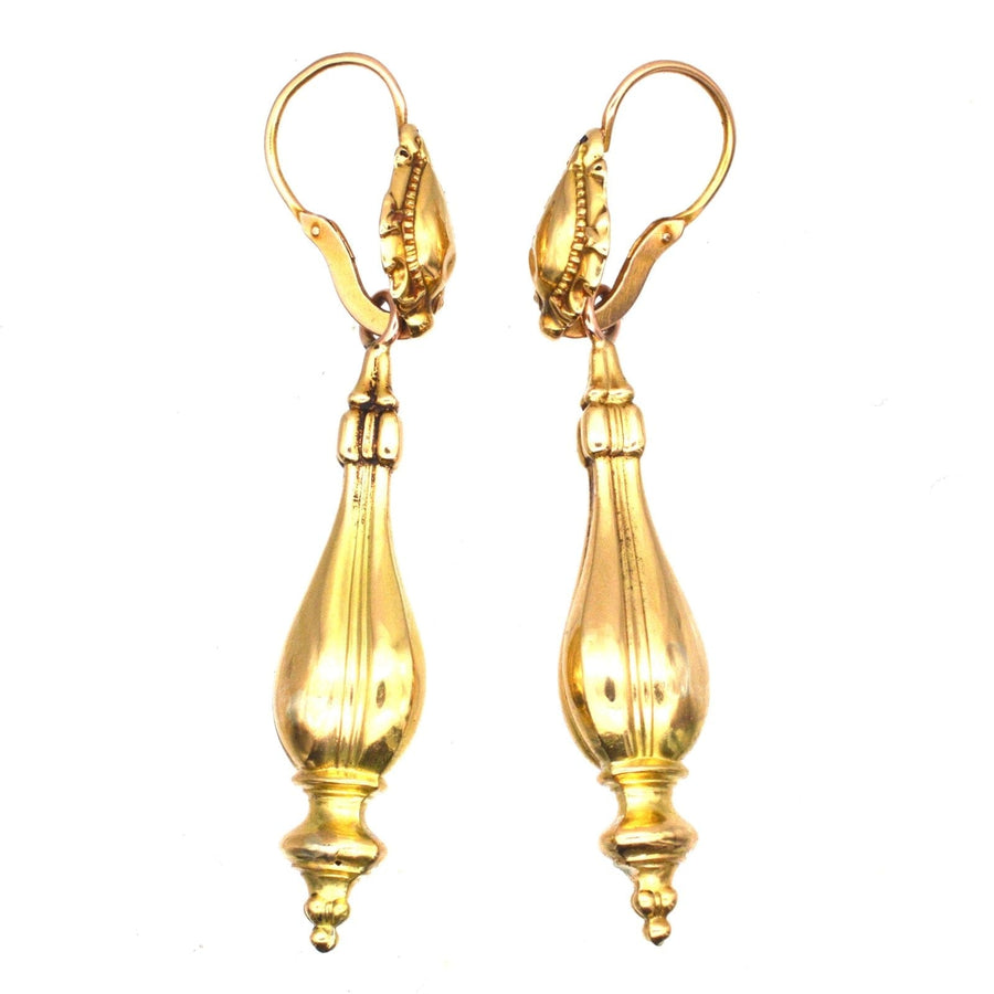 French 19th Century 18ct Gold 'Night And Day' Drop Earrings | Parkin and Gerrish | Antique & Vintage Jewellery