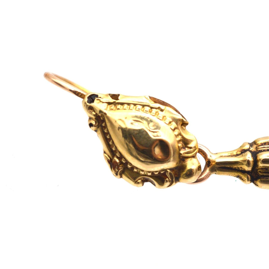 French 19th Century 18ct Gold 'Night And Day' Drop Earrings | Parkin and Gerrish | Antique & Vintage Jewellery