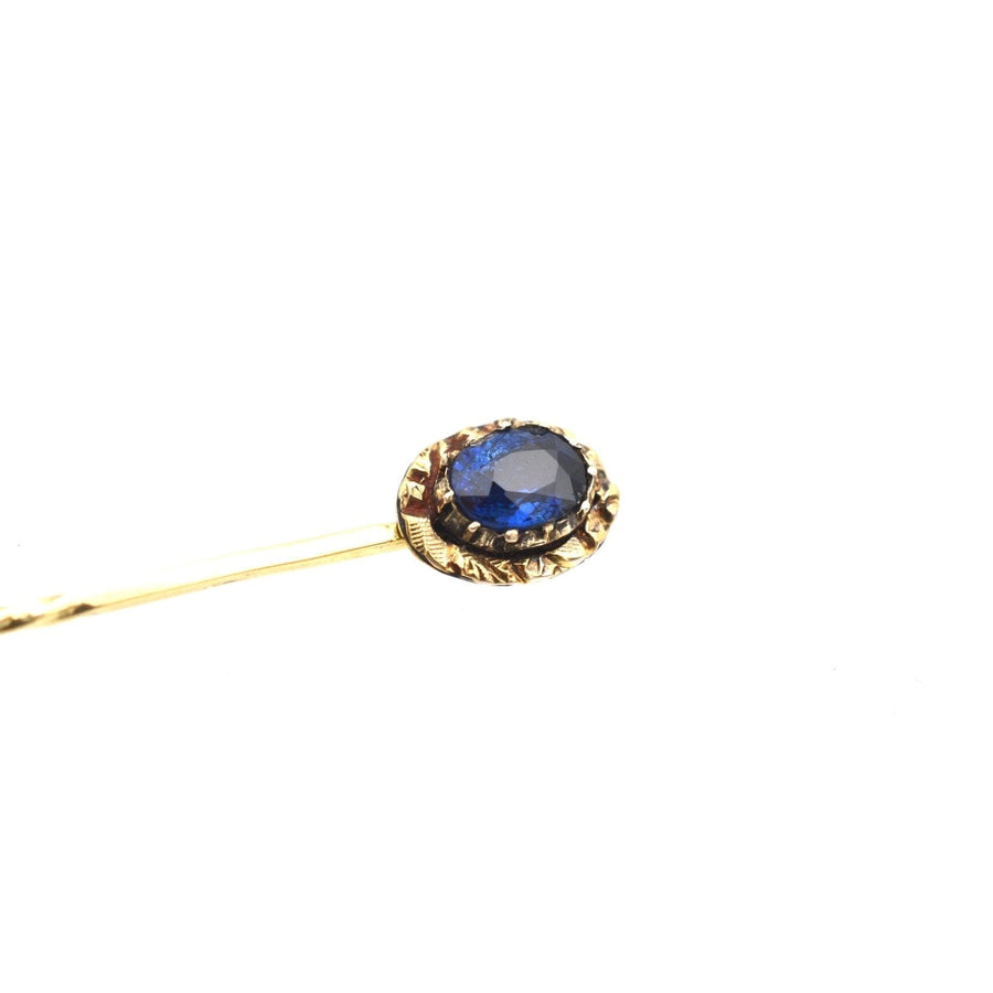 Georgian 15ct Gold Sapphire Tie Pin