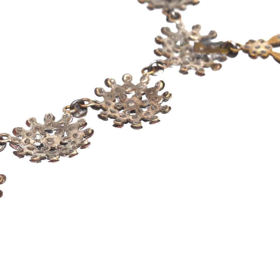 Georgian 19th century cut steel necklace showcasing intricate design and shiny surface, preserved from the 1820s.