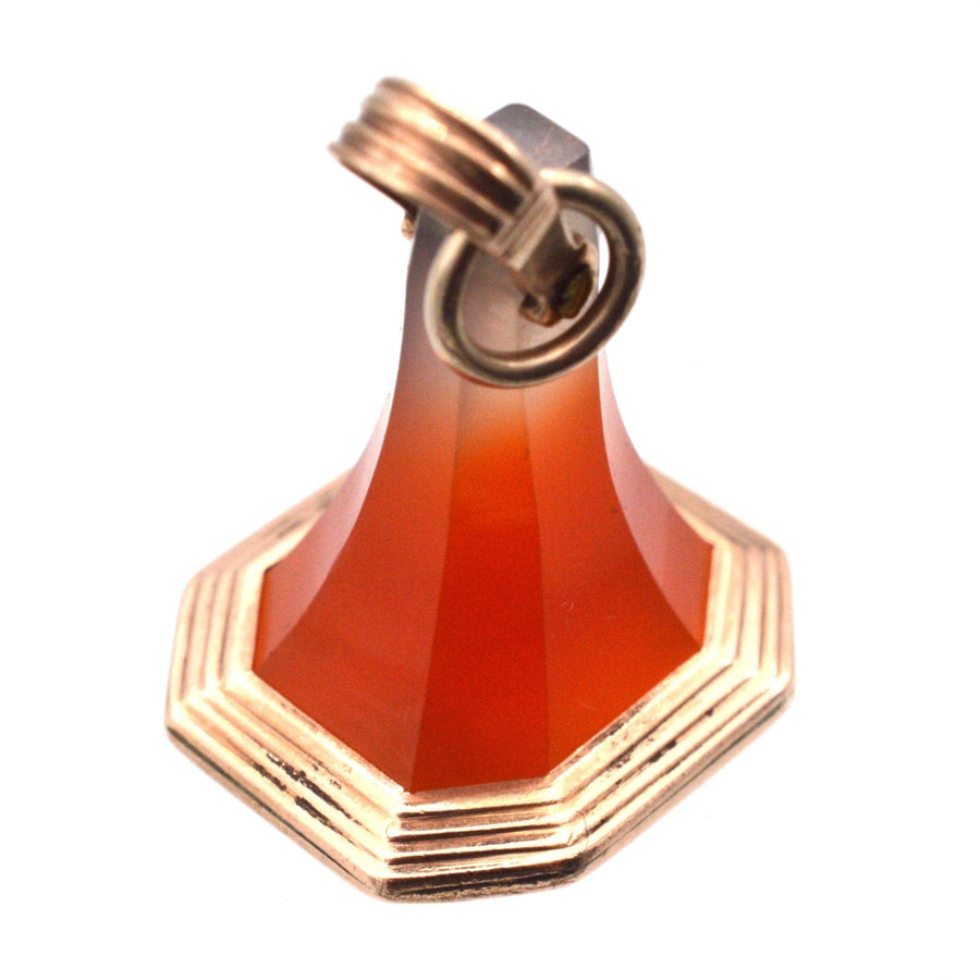 Georgian 9ct gold agate seal with Carnelian and Chalcedony, engraved 'Mary Anne', circa 1820s.