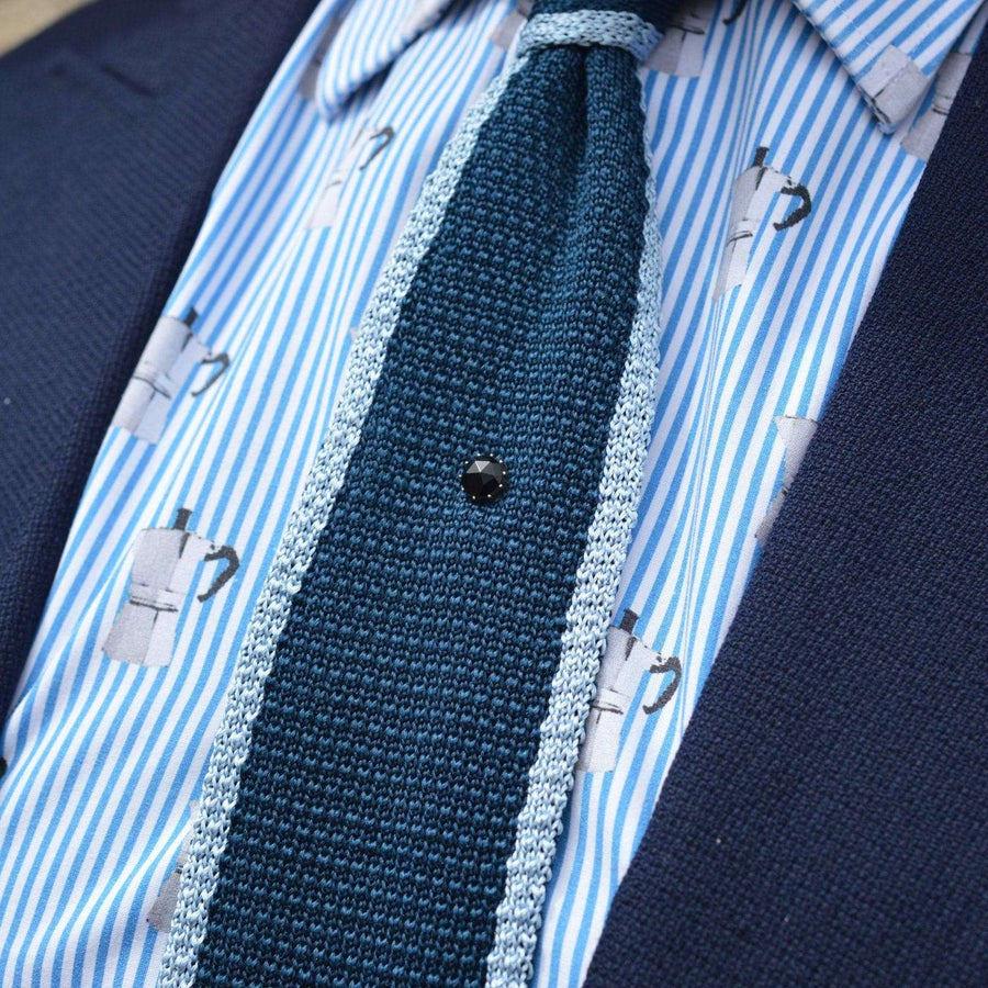 Georgian 9ct Gold Black Vauxhall Glass Tie Pin