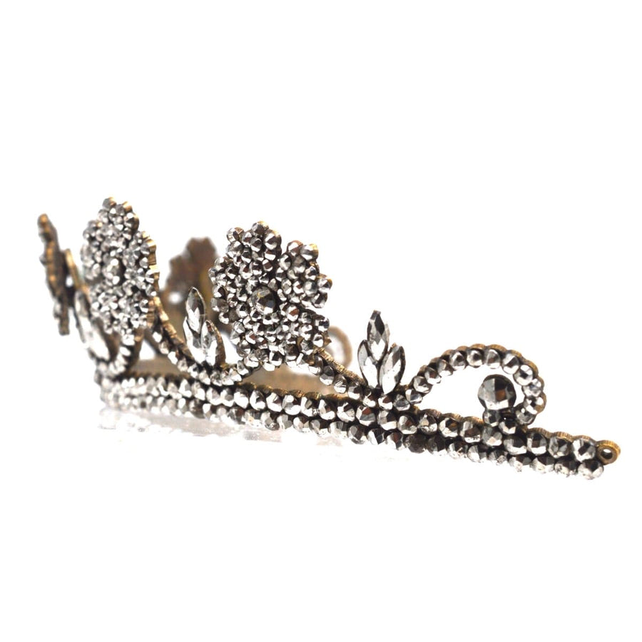 Georgian Cut Steel Tiara with Swags and Roses