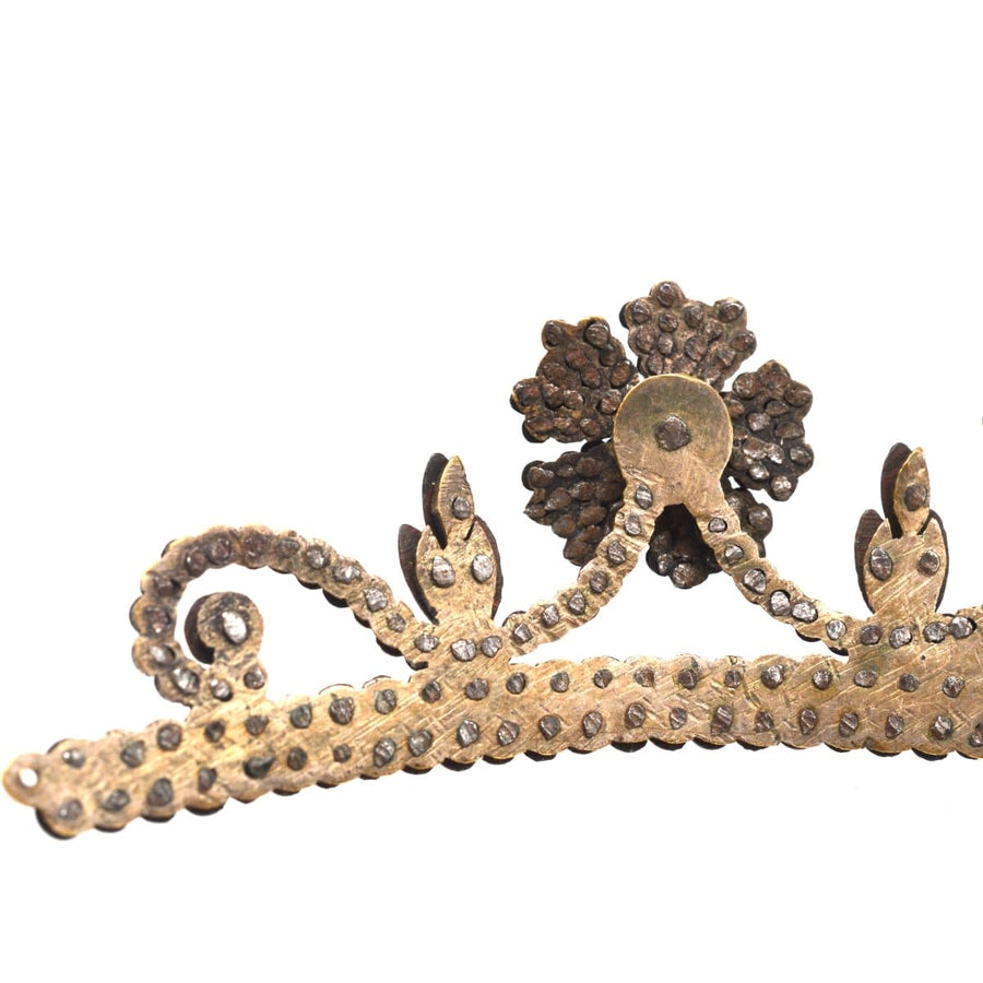 Georgian Cut Steel Tiara with Swags and Roses