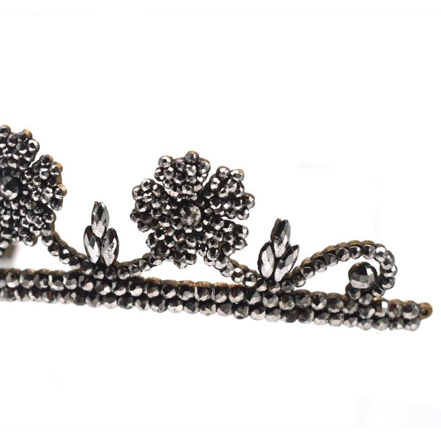 Georgian Cut Steel Tiara with Swags and Roses