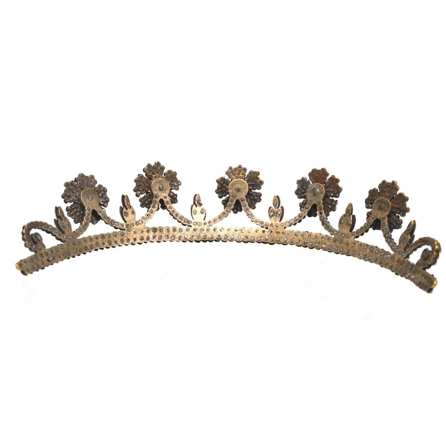 Georgian Cut Steel Tiara with Swags and Roses