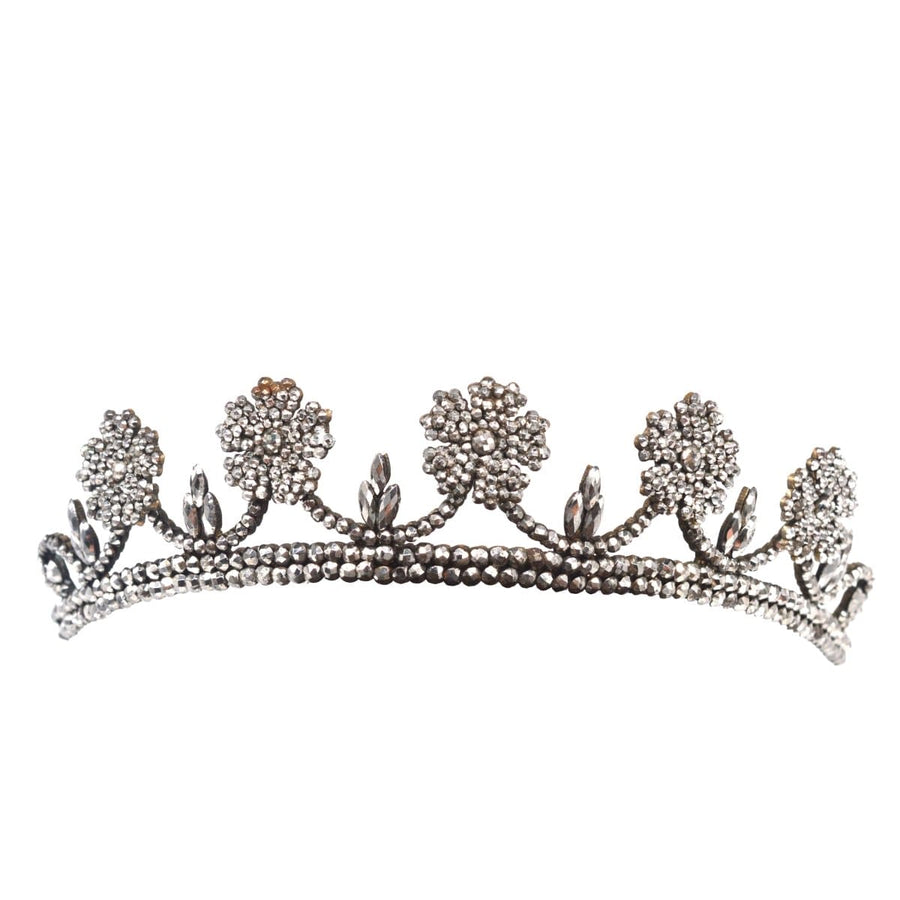 Georgian Cut Steel Tiara with Swags and Roses