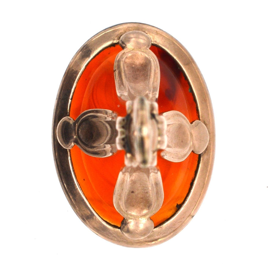 Georgian Gold & Carnelian Intaglio Seal with Dove & Olive Branch
