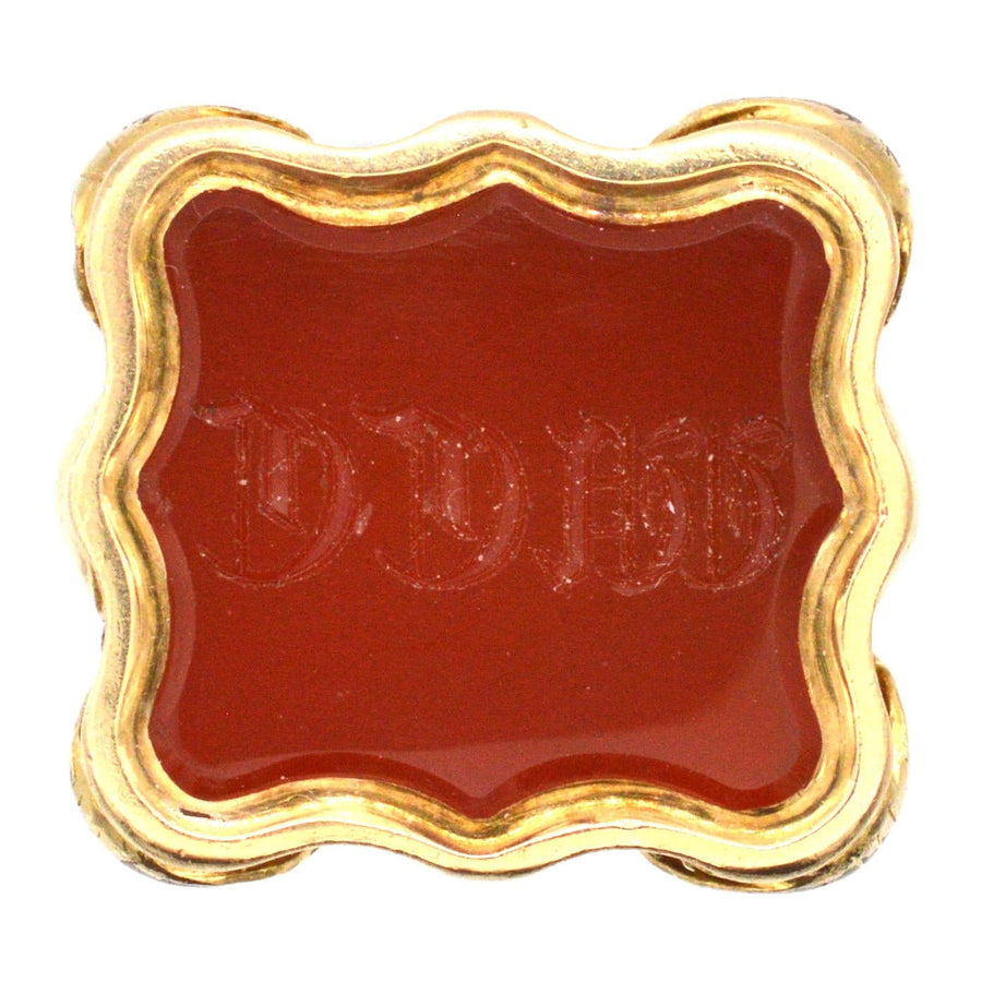 Georgian Gold Cased & Carnelian Seal With Monogram WCC