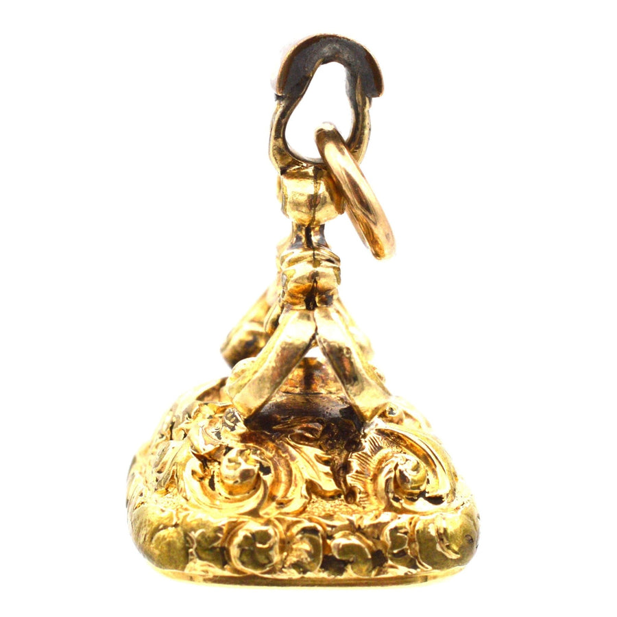 Georgian Gold Cased Seal with a Citrine Intaglio of the monogram 'SC'