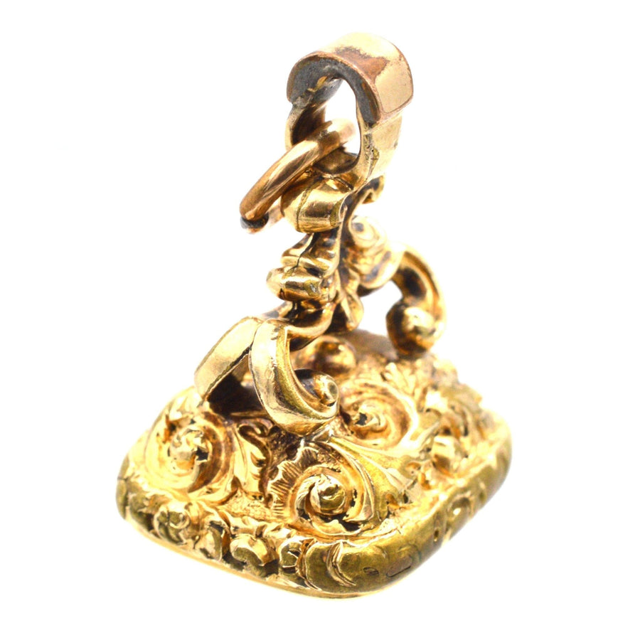 Georgian Gold Cased Seal with a Citrine Intaglio of the monogram 'SC'
