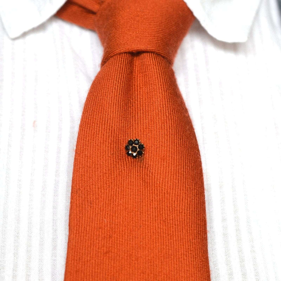 Georgian Regency 9ct Gold Black Vauxhall Glass Tie Pin