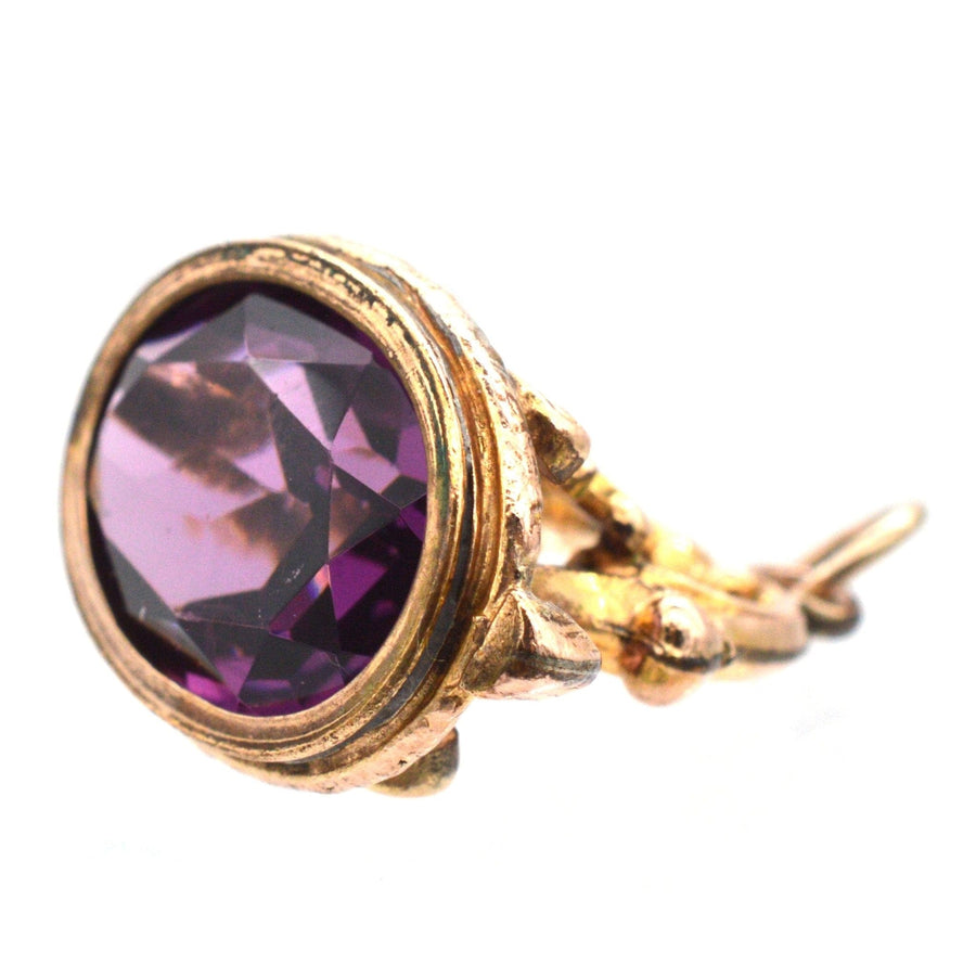 Georgian 9ct gold seal featuring a large purple amethyst, a royal stone from the William IV era (1830-1837).