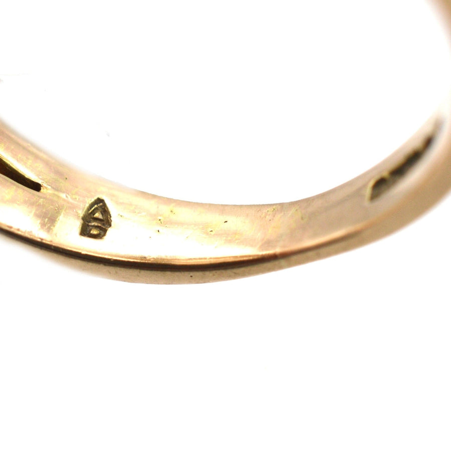 Large Mid Century 9ct gold Smoky Quartz Cocktail Ring