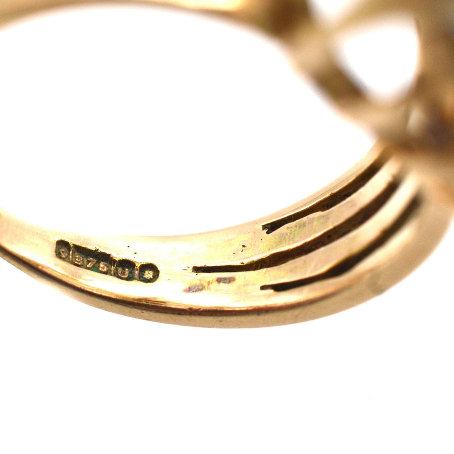 Large Mid Century 9ct gold Smoky Quartz Cocktail Ring