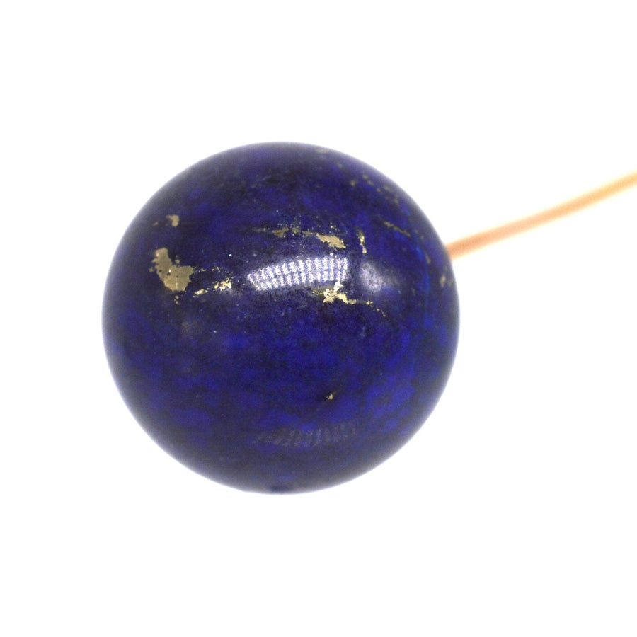 Large Victorian 18ct Gold Lapis Lazuli Sphere Tie Pin