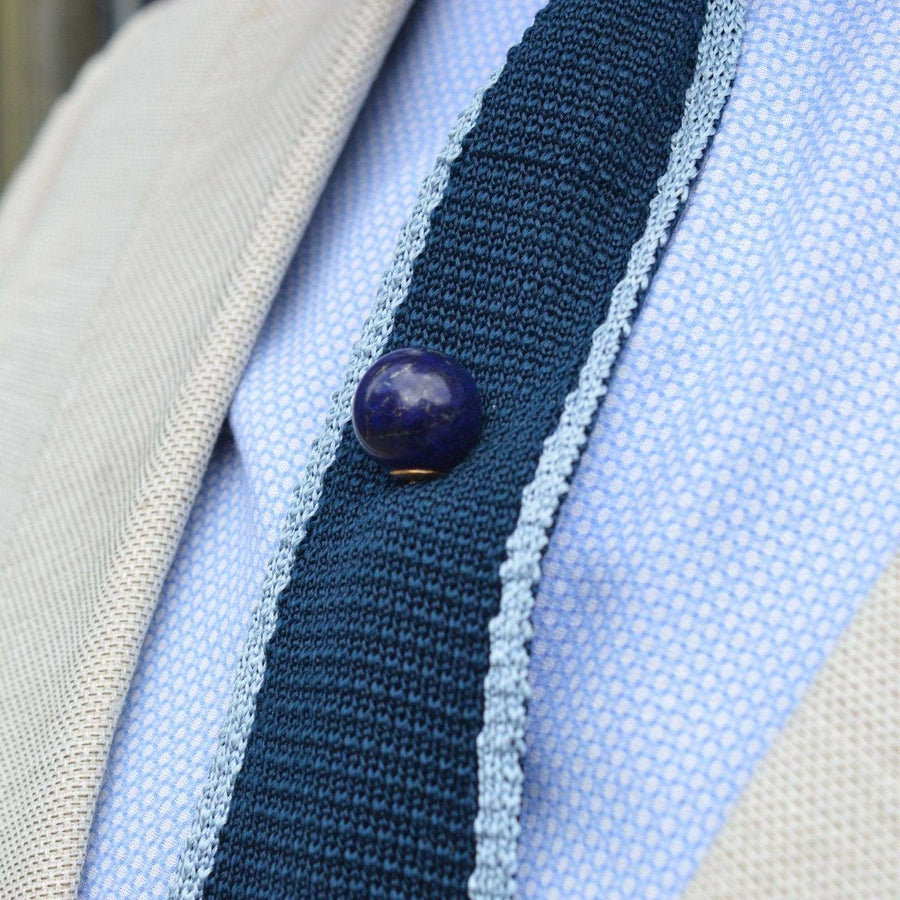 Large Victorian 18ct Gold Lapis Lazuli Sphere Tie Pin