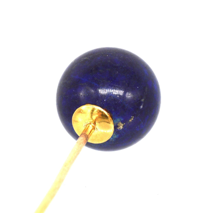 Large Victorian 18ct Gold Lapis Lazuli Sphere Tie Pin