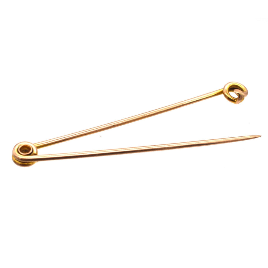 Large Victorian 9ct Gold Stock Pin /Safety Pin Brooch