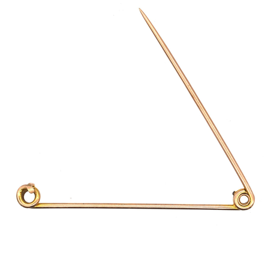 Large Victorian 9ct Gold Stock Pin /Safety Pin Brooch