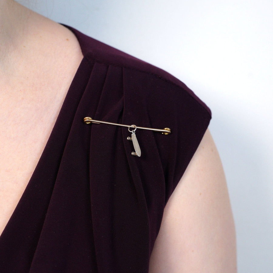 Large Victorian 9ct Gold Stock Pin /Safety Pin Brooch