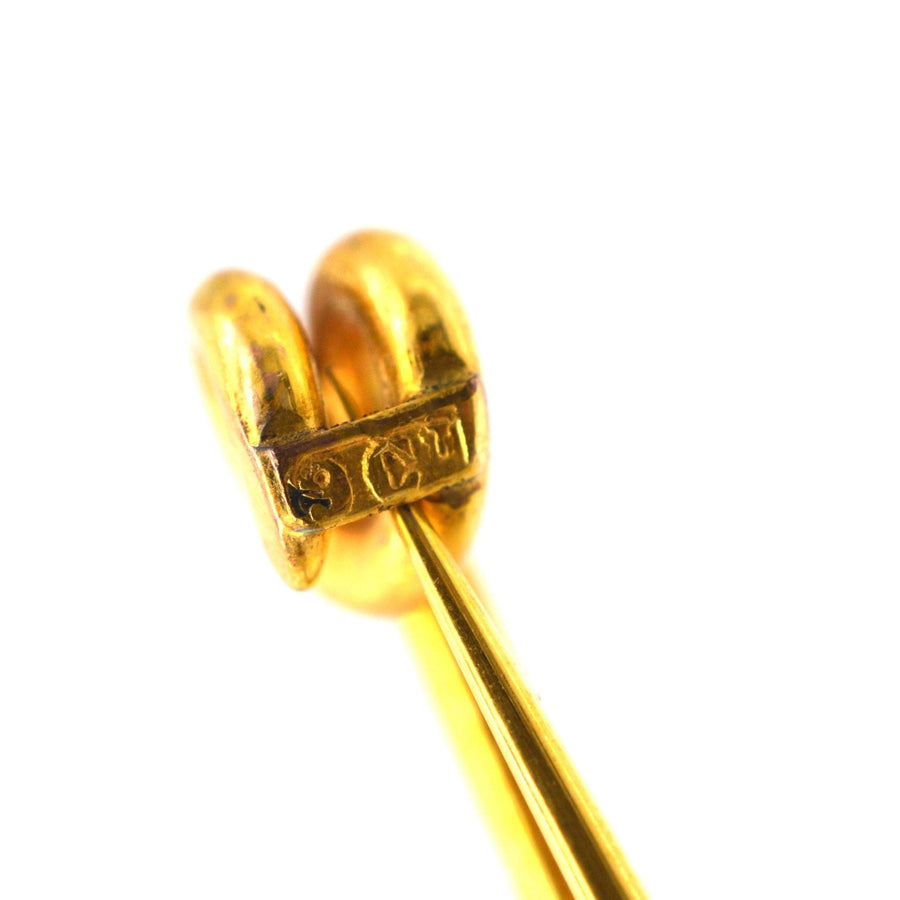 Large Victorian 9ct Gold Stock / Safety Pin Brooch