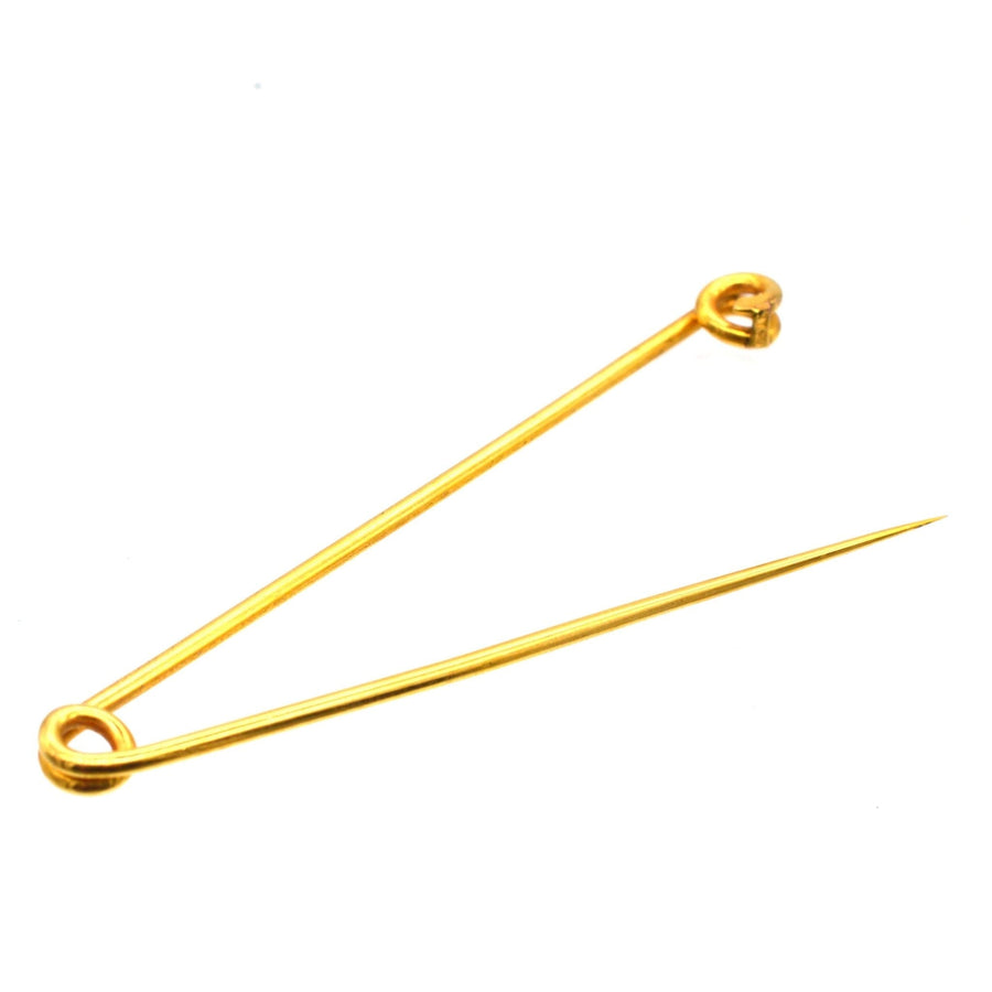 Large Victorian 9ct Gold Stock / Safety Pin Brooch