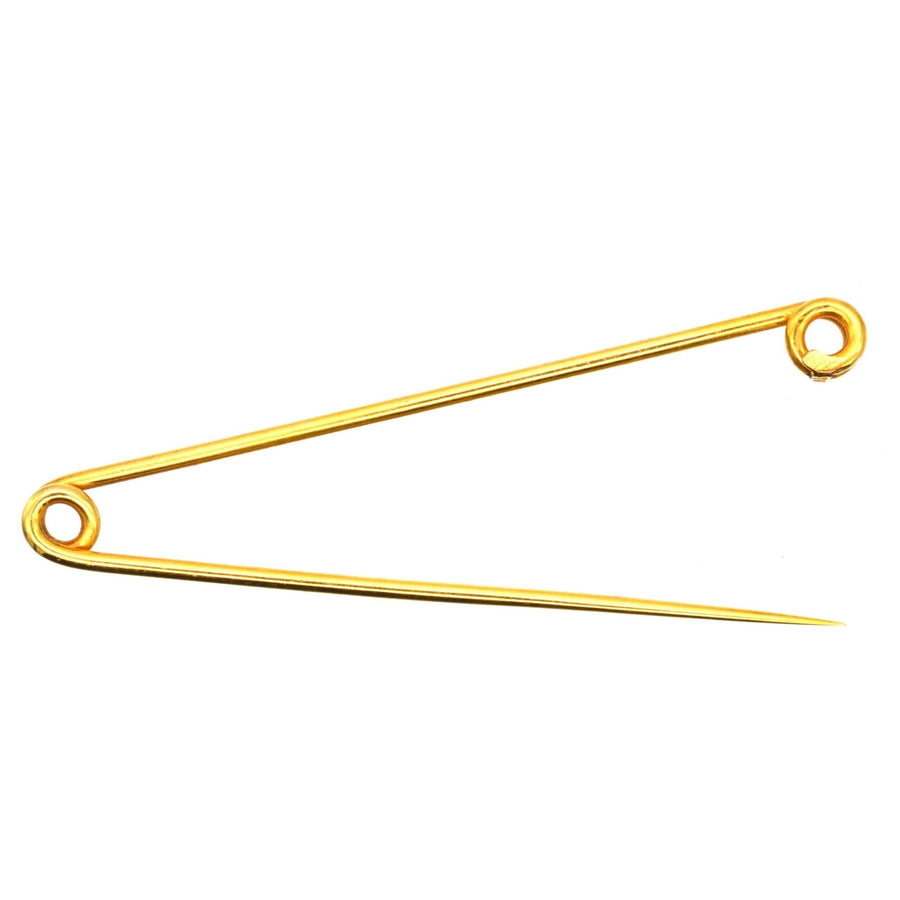Large Victorian 9ct Gold Stock / Safety Pin Brooch