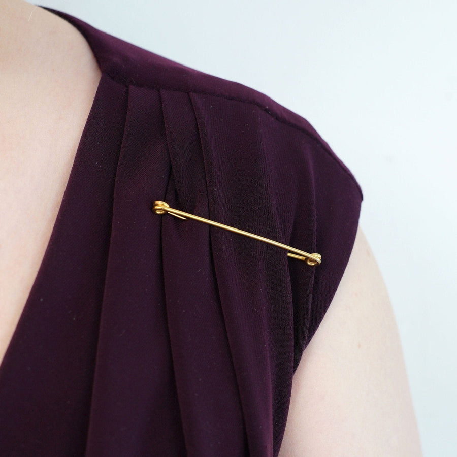 Large Victorian 9ct Gold Stock / Safety Pin Brooch