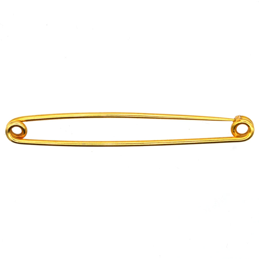 Large Victorian 9ct Gold Stock / Safety Pin Brooch