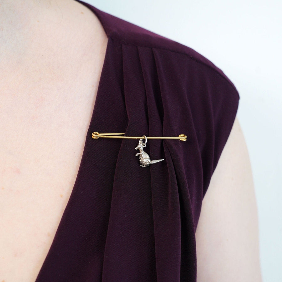 Large Victorian 9ct Gold Stock / Safety Pin Brooch