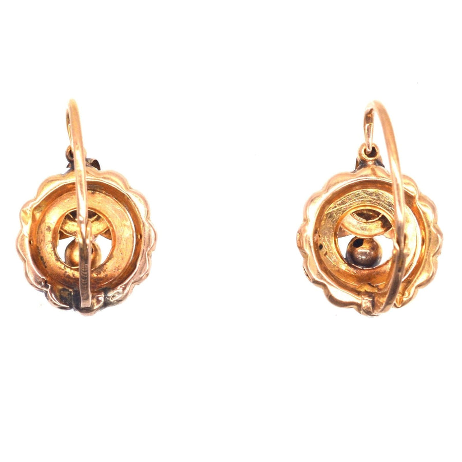 French 19th Century 18ct Gold Mini Hoop "Dormeuses" Earrings